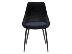 Lot De 6 Chaises - Velours Et Métal Noir - Noir - MASURIE 11 Lot De 6 Chaises - Velours Et Métal Noir - Noir - MASURIE -Meubles Soldes Magasin chaise 283229