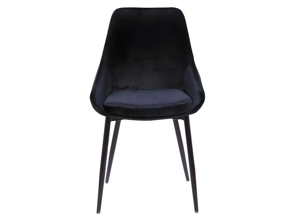 Lot De 6 Chaises - Velours Et Métal Noir - Noir - MASURIE 3 Lot De 6 Chaises - Velours Et Métal Noir - Noir - MASURIE – Image 3