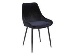 Lot De 6 Chaises - Velours Et Métal Noir - Noir - MASURIE 12 Lot De 6 Chaises - Velours Et Métal Noir - Noir - MASURIE -Meubles Soldes Magasin chaise 283231