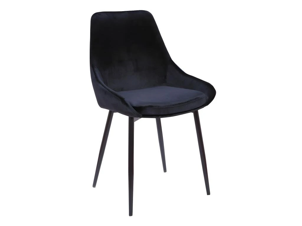 Lot De 6 Chaises - Velours Et Métal Noir - Noir - MASURIE 4 Lot De 6 Chaises - Velours Et Métal Noir - Noir - MASURIE – Image 4