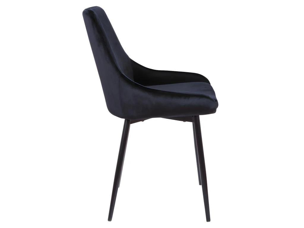 Lot De 6 Chaises - Velours Et Métal Noir - Noir - MASURIE 5 Lot De 6 Chaises - Velours Et Métal Noir - Noir - MASURIE – Image 5