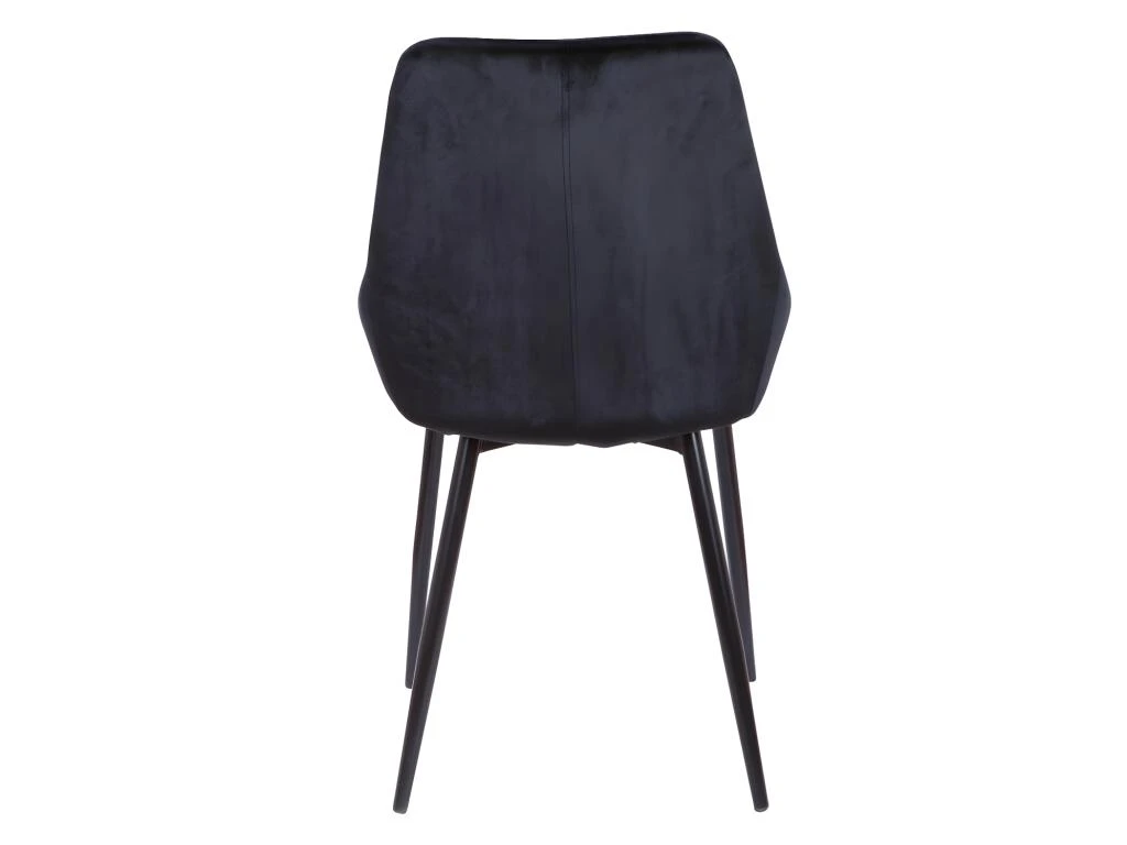 Lot De 6 Chaises - Velours Et Métal Noir - Noir - MASURIE 6 Lot De 6 Chaises - Velours Et Métal Noir - Noir - MASURIE – Image 6