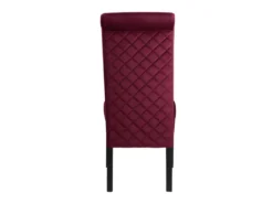 Lot De 2 Chaises DELINA - Velours Matelassé & Pieds Bois - Bordeaux -Meubles Soldes Magasin chaise 310393