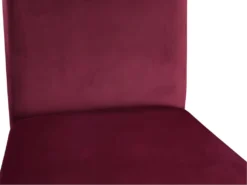 Lot De 2 Chaises DELINA - Velours Matelassé & Pieds Bois - Bordeaux -Meubles Soldes Magasin chaise 310395