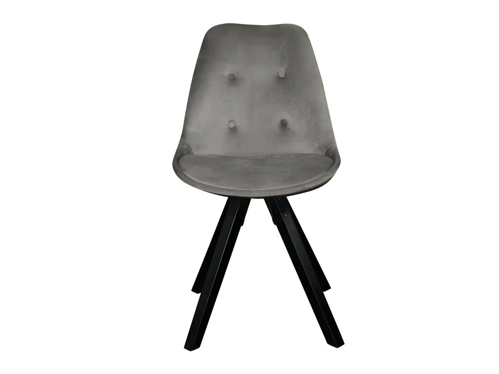 Lot De 6 Chaises Scandinaves ANEYA - Velours & Pieds Hévéa - Gris 2 Lot De 6 Chaises Scandinaves ANEYA - Velours & Pieds Hévéa - Gris – Image 2