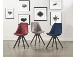 Lot De 6 Chaises Scandinaves ANEYA - Velours & Pieds Hévéa - Beige 15 Lot De 6 Chaises Scandinaves ANEYA - Velours & Pieds Hévéa - Beige -Meubles Soldes Magasin chaise 310577