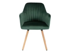 Lot De 2 Chaises Avec Accoudoirs - Velours Et Métal Effet Bois - Vert Foncé - ELEANA 12 Lot De 2 Chaises Avec Accoudoirs - Velours Et Métal Effet Bois - Vert Foncé - ELEANA -Meubles Soldes Magasin chaise 3299475