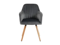 Lot De 2 Chaises Avec Accoudoirs - Velours Et Métal Effet Bois - Gris - ELEANA 7 Lot De 2 Chaises Avec Accoudoirs - Velours Et Métal Effet Bois - Gris - ELEANA -Meubles Soldes Magasin chaise 345349