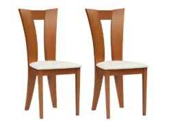 Lot De 6 Chaises TIFFANY - Hêtre Massif - Coloris : Chêne Et Blanc -Meubles Soldes Magasin chaise 350857