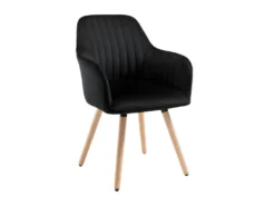 Lot De 2 Chaises Avec Accoudoirs ELEANA - Velours Et Métal Effet Bois - Noir 10 Lot De 2 Chaises Avec Accoudoirs ELEANA - Velours Et Métal Effet Bois - Noir -Meubles Soldes Magasin chaise 365355