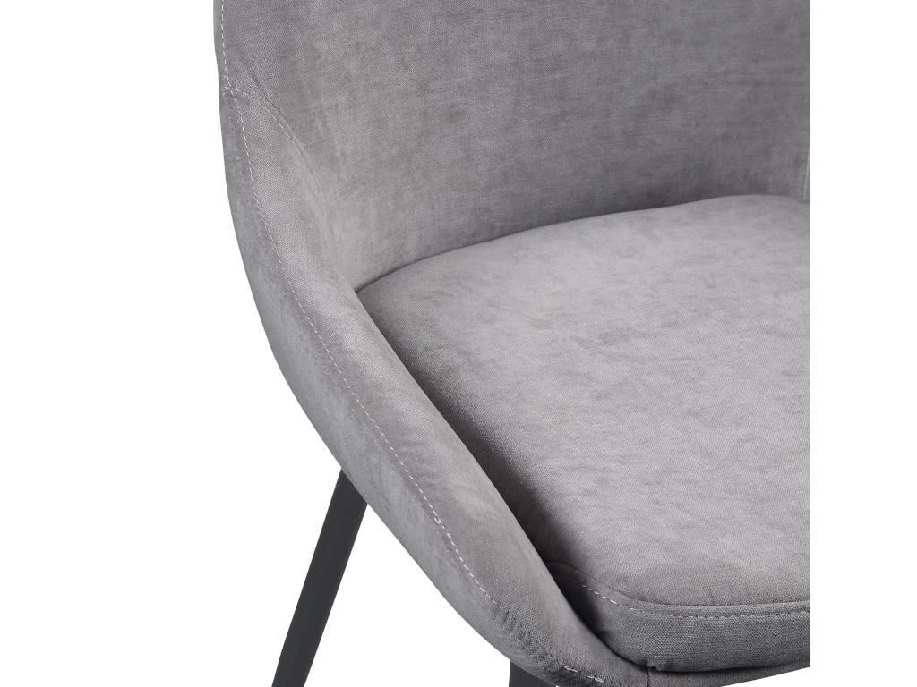 Lot De 2 Chaises MASURIE - Tissu - Gris 6 Lot De 2 Chaises MASURIE - Tissu - Gris – Image 6