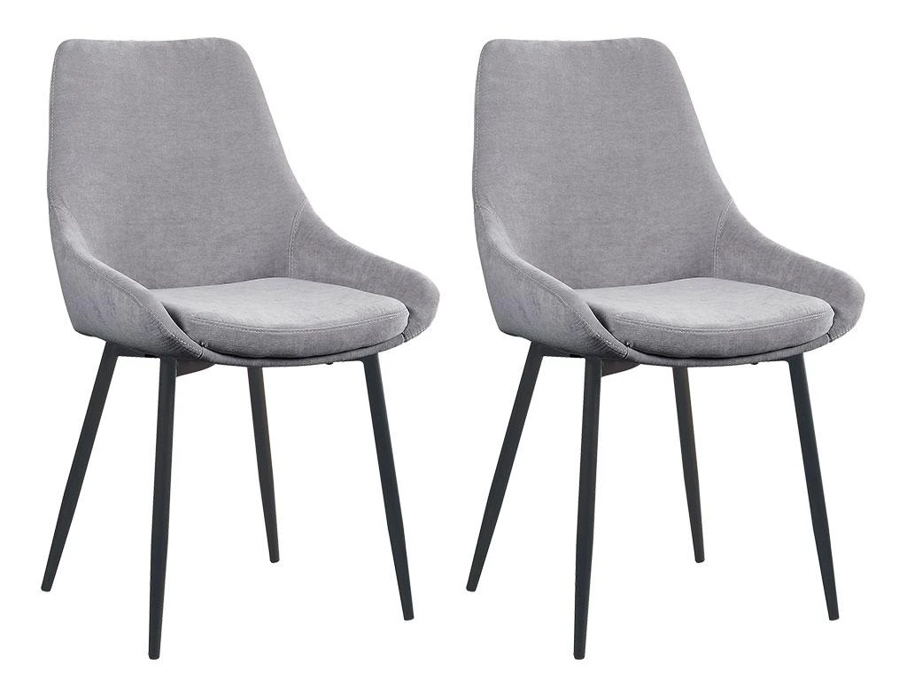 Lot De 2 Chaises MASURIE - Tissu - Gris 1 Lot De 2 Chaises MASURIE - Tissu - Gris
