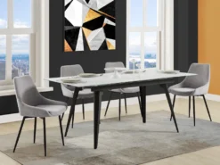 Lot De 2 Chaises MASURIE - Tissu - Gris 13 Lot De 2 Chaises MASURIE - Tissu - Gris -Meubles Soldes Magasin chaise 385925