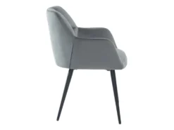 Lot De 2 Chaises Avec Accoudoirs - Velours Et Métal - Gris - PEGA De Pascal MORABITO -Meubles Soldes Magasin chaise 389623