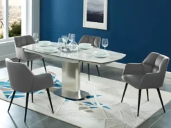 Lot De 2 Chaises Avec Accoudoirs - Velours Et Métal - Gris - PEGA De Pascal MORABITO -Meubles Soldes Magasin chaise 389627