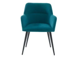 Lot De 6 Chaises - Avec Accoudoirs - Tissu Et Métal - Bleu - HEKA 15 Lot De 6 Chaises - Avec Accoudoirs - Tissu Et Métal - Bleu - HEKA -Meubles Soldes Magasin chaise 393441