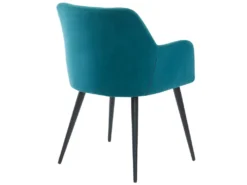 Lot De 6 Chaises - Avec Accoudoirs - Tissu Et Métal - Bleu - HEKA 12 Lot De 6 Chaises - Avec Accoudoirs - Tissu Et Métal - Bleu - HEKA -Meubles Soldes Magasin chaise 393447