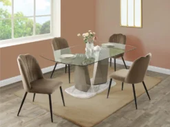 Lot De 2 Chaises ROSARIO - Effet Velours Et Métal Noir - Taupe 14 Lot De 2 Chaises ROSARIO - Effet Velours Et Métal Noir - Taupe -Meubles Soldes Magasin chaise 397629