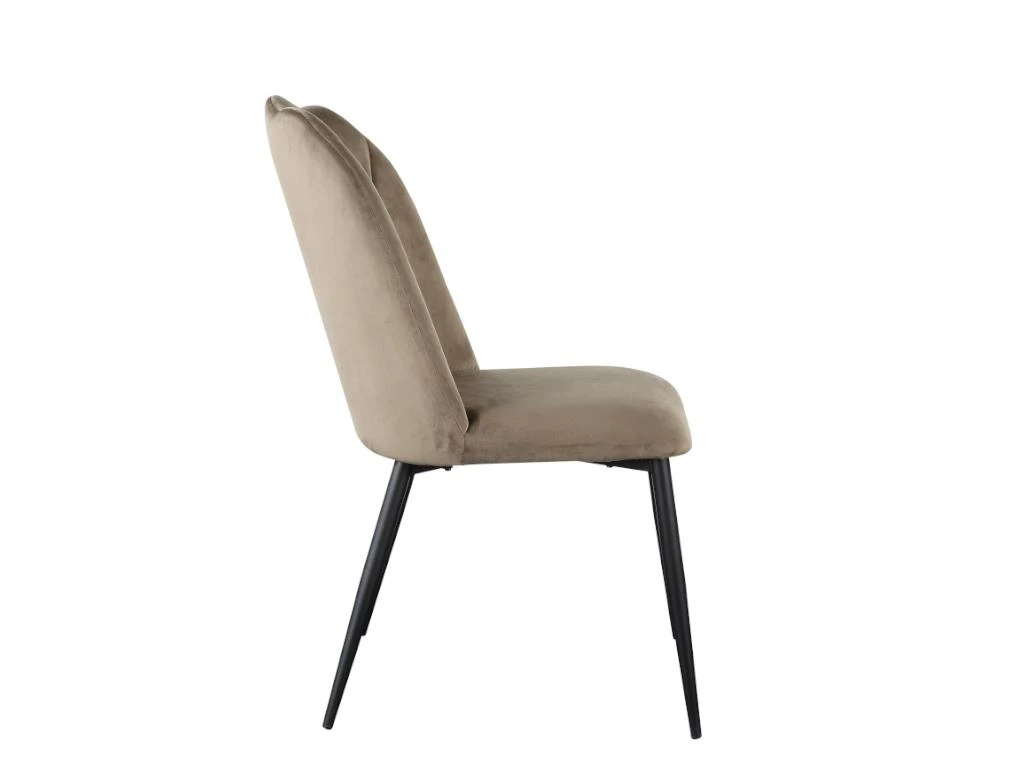 Lot De 2 Chaises ROSARIO - Effet Velours Et Métal Noir - Taupe 8 Lot De 2 Chaises ROSARIO - Effet Velours Et Métal Noir - Taupe – Image 8
