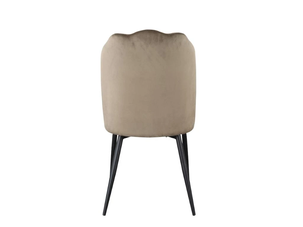 Lot De 2 Chaises ROSARIO - Effet Velours Et Métal Noir - Taupe 7 Lot De 2 Chaises ROSARIO - Effet Velours Et Métal Noir - Taupe – Image 7