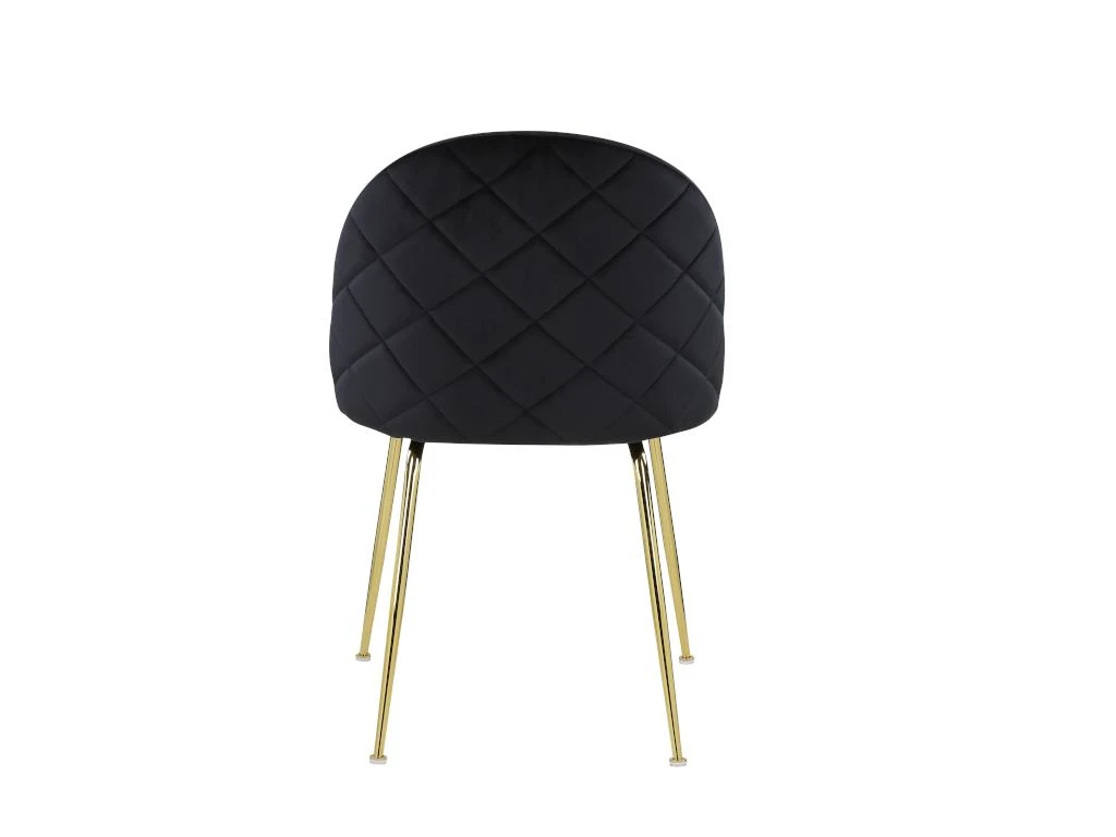 Lot De 2 Chaises - Velours Et Métal Doré - Noir - MELBOURNE 8 Lot De 2 Chaises - Velours Et Métal Doré - Noir - MELBOURNE – Image 8