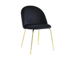 Lot De 2 Chaises - Velours Et Métal Doré - Noir - MELBOURNE 13 Lot De 2 Chaises - Velours Et Métal Doré - Noir - MELBOURNE -Meubles Soldes Magasin chaise 404267