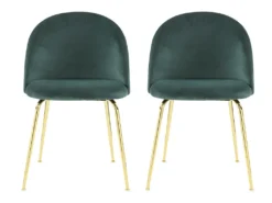 Lot De 2 Chaises - Velours Et Métal Doré - Vert - MELBOURNE 12 Lot De 2 Chaises - Velours Et Métal Doré - Vert - MELBOURNE -Meubles Soldes Magasin chaise 404451