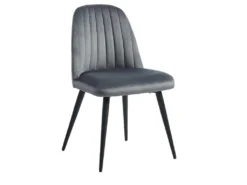 Lot De 6 Chaises ELEANA - Velours & Métal Noir - Gris 9 Lot De 6 Chaises ELEANA - Velours & Métal Noir - Gris -Meubles Soldes Magasin chaise 406883 1