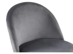 Lot De 6 Chaises - Velours Et Métal Noir Mat - Gris - MELBOURNE -Meubles Soldes Magasin chaise 407375