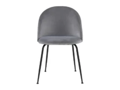 Lot De 6 Chaises - Velours Et Métal Noir Mat - Gris - MELBOURNE -Meubles Soldes Magasin chaise 407377