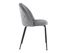 Lot De 6 Chaises - Velours Et Métal Noir Mat - Gris - MELBOURNE -Meubles Soldes Magasin chaise 407379