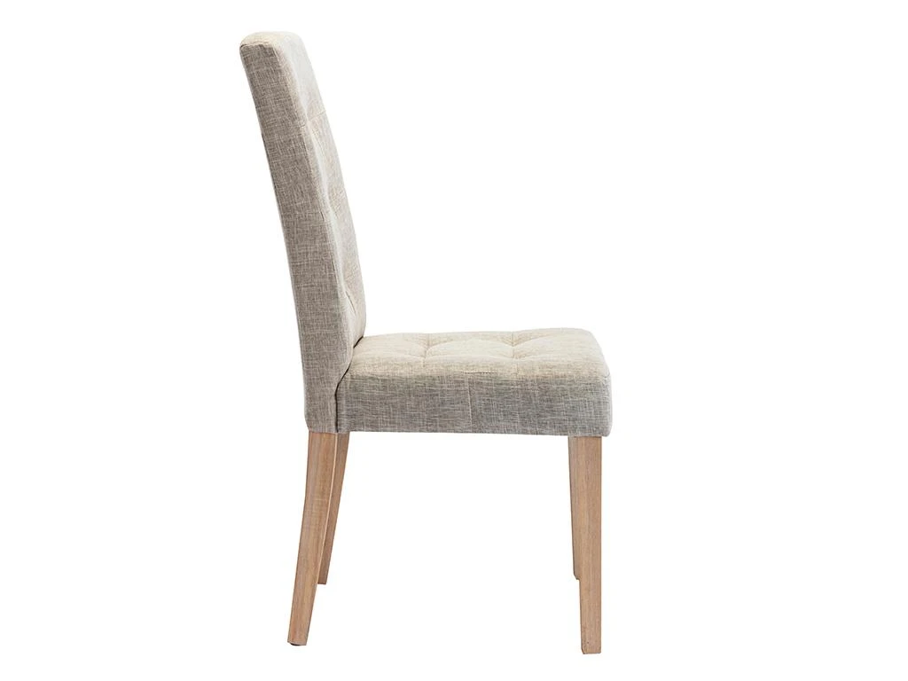 Lot De 2 Chaises VILLOSA - Tissu & Pieds Bois - Coloris : Beige 6 Lot De 2 Chaises VILLOSA - Tissu & Pieds Bois - Coloris : Beige – Image 6