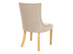 Lot De 2 Chaises JOLIA - Tissu Et Pieds Bois - Beige -Meubles Soldes Magasin chaise 427089