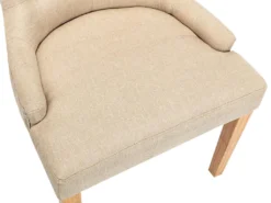 Lot De 2 Chaises JOLIA - Tissu Et Pieds Bois - Beige -Meubles Soldes Magasin chaise 427097