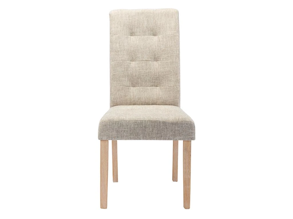 Lot De 6 Chaises VILLOSA - Tissu & Pieds Bois - Beige 3 Lot De 6 Chaises VILLOSA - Tissu & Pieds Bois - Beige – Image 3