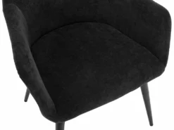 Lot De 6 Chaises BIBO - Avec Accoudoirs - Effet Velours & Métal - Noir 18 Lot De 6 Chaises BIBO - Avec Accoudoirs - Effet Velours & Métal - Noir -Meubles Soldes Magasin chaise 427975