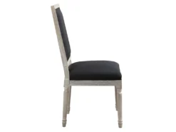 Lot De 6 Chaises AMBOISE - Tissu & Bois De Chêne - Noir -Meubles Soldes Magasin chaise 429805