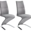 Lot De 2 Chaises ENIO - Tissu Et Métal - Gris