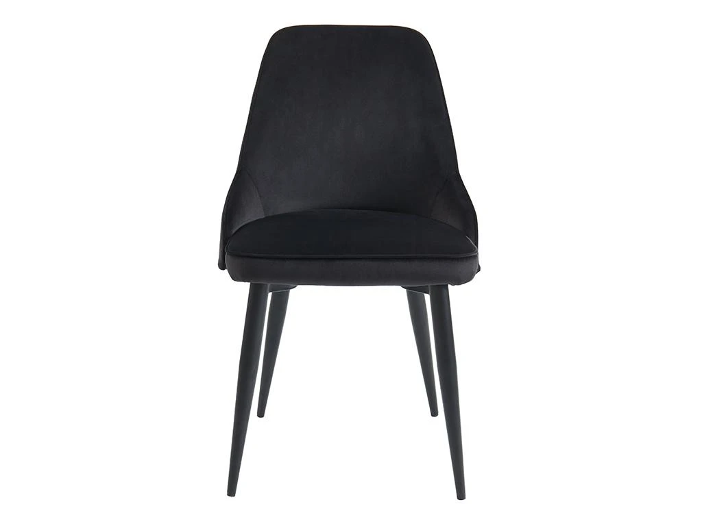 Lot De 2 Chaises - Velours Et Métal - Noir - EZRA 3 Lot De 2 Chaises - Velours Et Métal - Noir - EZRA – Image 3