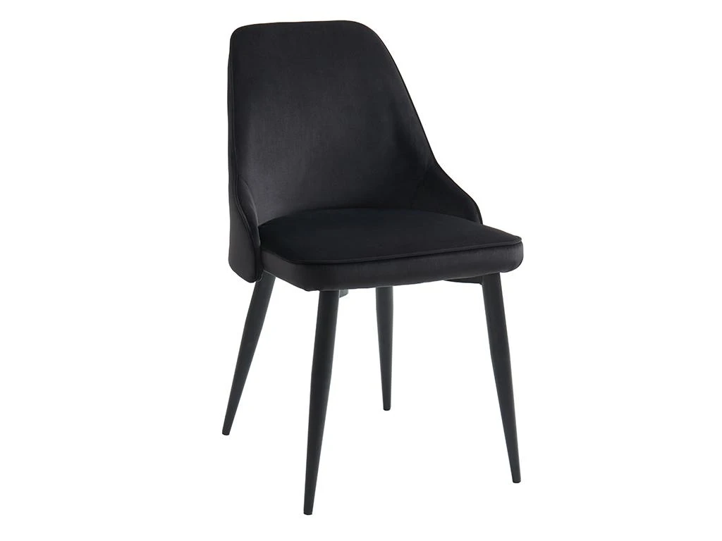 Lot De 2 Chaises - Velours Et Métal - Noir - EZRA 4 Lot De 2 Chaises - Velours Et Métal - Noir - EZRA – Image 4