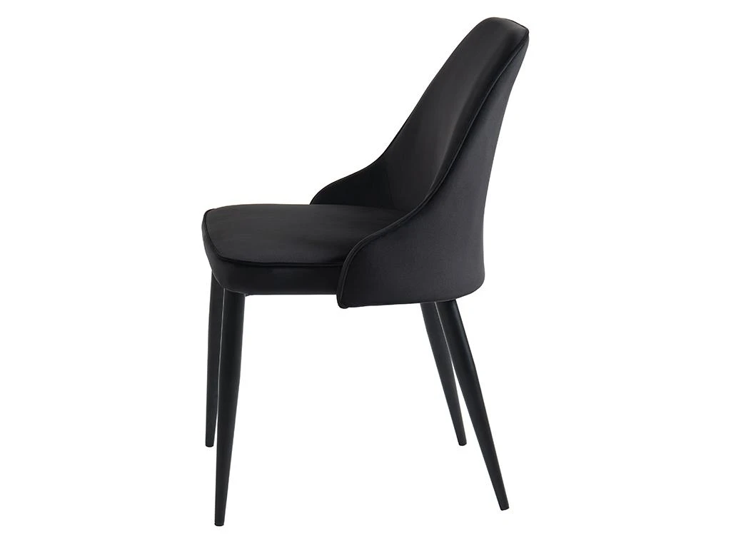 Lot De 2 Chaises - Velours Et Métal - Noir - EZRA 5 Lot De 2 Chaises - Velours Et Métal - Noir - EZRA – Image 5