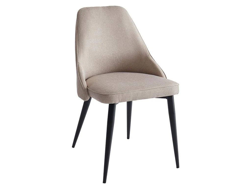 Lot De 2 Chaises EZRA - Tissu Et Métal - Crème 4 Lot De 2 Chaises EZRA - Tissu Et Métal - Crème – Image 4