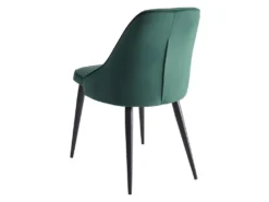 Lot De 6 Chaises - Velours Et Métal - Vert - EZRA -Meubles Soldes Magasin chaise 439871