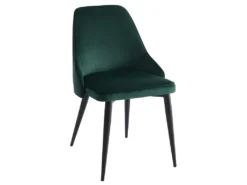 Lot De 6 Chaises - Velours Et Métal - Vert - EZRA -Meubles Soldes Magasin chaise 439881