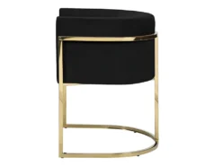 Chaise Avec Accoudoirs - Velours Et Acier Inoxydable - Noir Et Doré - PERIA De Pascal MORABITO -Meubles Soldes Magasin chaise 439961