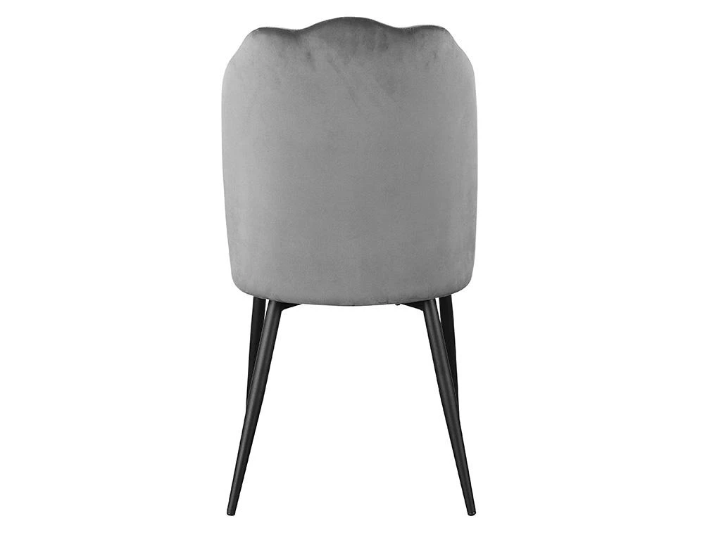 Lot De 2 Chaises ROSARIO - Effet Velours Et Métal Noir - Gris 6 Lot De 2 Chaises ROSARIO - Effet Velours Et Métal Noir - Gris – Image 6