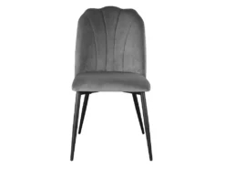 Lot De 2 Chaises ROSARIO - Effet Velours Et Métal Noir - Gris 9 Lot De 2 Chaises ROSARIO - Effet Velours Et Métal Noir - Gris -Meubles Soldes Magasin chaise 446899