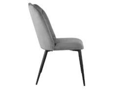 Lot De 2 Chaises ROSARIO - Effet Velours Et Métal Noir - Gris 11 Lot De 2 Chaises ROSARIO - Effet Velours Et Métal Noir - Gris -Meubles Soldes Magasin chaise 446901