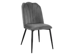 Lot De 2 Chaises ROSARIO - Effet Velours Et Métal Noir - Gris 10 Lot De 2 Chaises ROSARIO - Effet Velours Et Métal Noir - Gris -Meubles Soldes Magasin chaise 446903