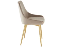 Lot De 2 Chaises MASURIE - Velours Et Métal Doré - Taupe -Meubles Soldes Magasin chaise 447161